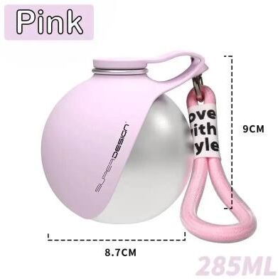 Inspired Living PawTrail Portable Dog Water Bottle Leakproof Folding Travel Cup For Walks & Hiking pink
