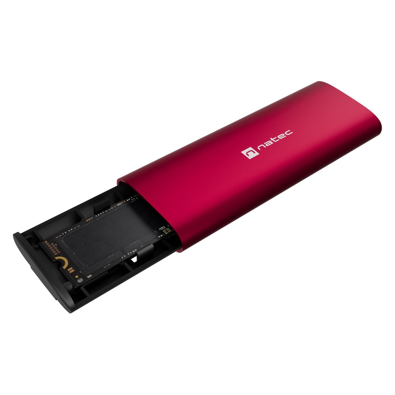 Genesis Natec OBUDOWA SSD ZEWNĘTRZNA NATEC RHINO M.2 NVME LITE USB-C 3.2 GEN 2 RUBY RED (M.2) (NATEC)
