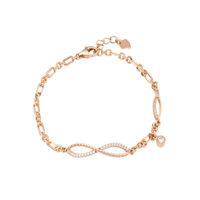 Armband AMOR "Infinity/Unendlichkeitsschleife", rosa (roségoldfarben, kristallweiß, kristallweiß), Armbänder, Damen, 19cm, Silber 925 (Sterlingsilber), Armband, mit Zirkonia (synth.)