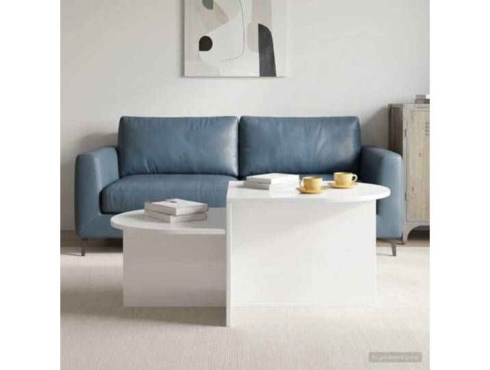 pokgdf Couchtisch Hochglanz Weiß 100 x 50 x 40 cm Holzwerkstoff Stauraum, moderne Optik, robuste Holzwerkstoff-Konstruktion, vielseitig einsetzbar, pflegeleichte Oberfläche