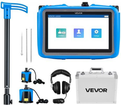 Vevor Waterlekdetector met 7-inch touchscreen, 1 Hz - 10.000 Hz, blauw