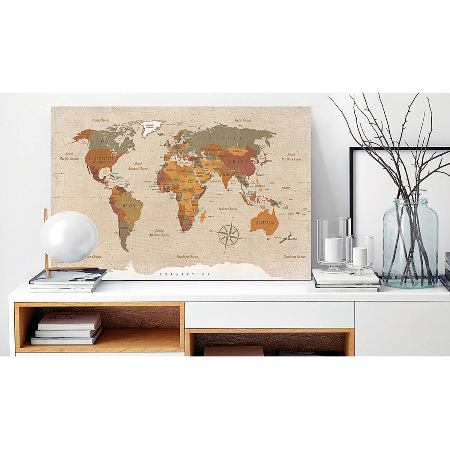 home24 Chic abstracte wanddecoratie beige 60 x 40 cm