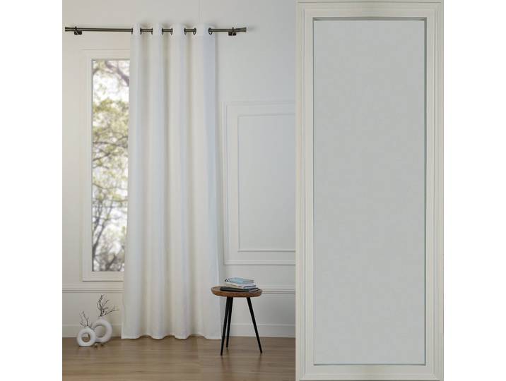 Rideau à oeillets toile de coton 140x260 blanc
