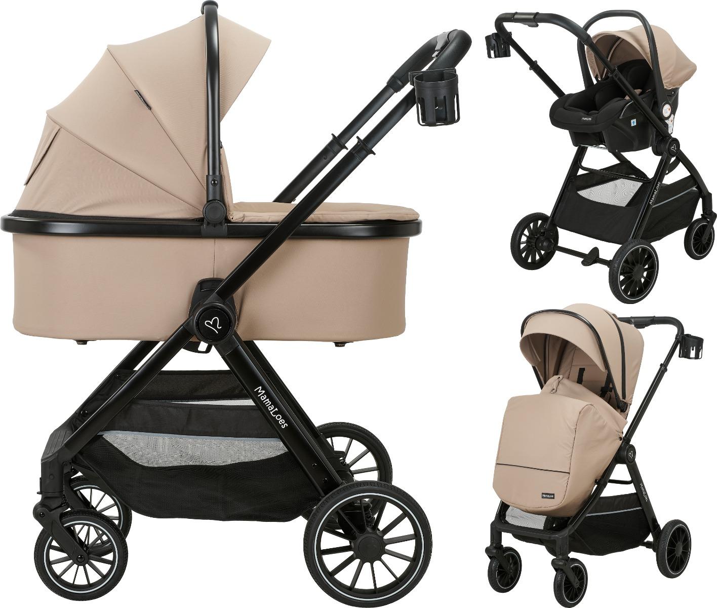 MamaLoes Bodi Nougat 3-in-1 Kinderwagen inkl. Autositz