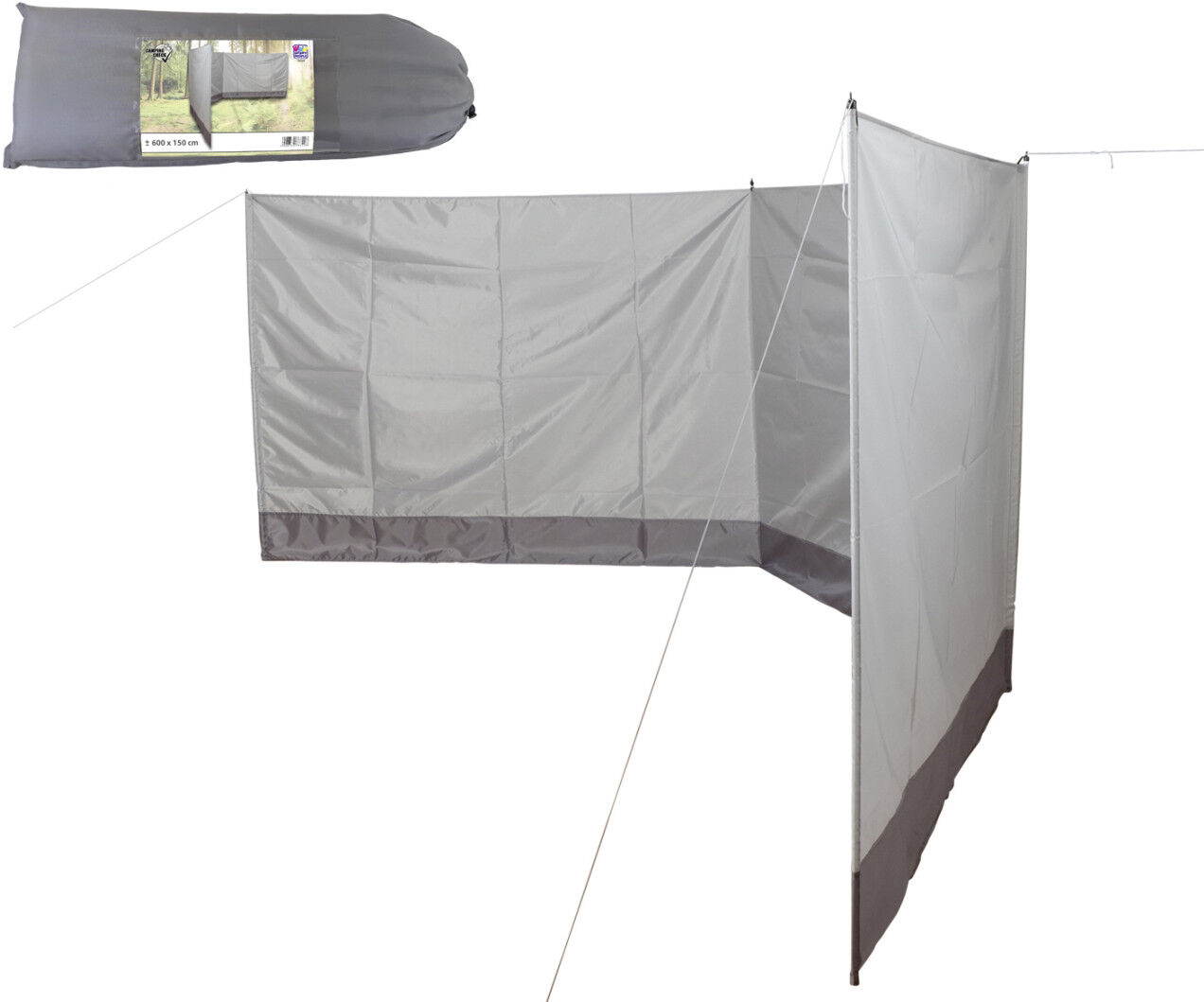 Happy People Windschutz grau 600 x 150 cm