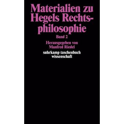 Materialien zu Hegels Rechtsphilosophie. Band 2, Taschenbuch von , Suhrkamp, 978-3-518-27689-1
