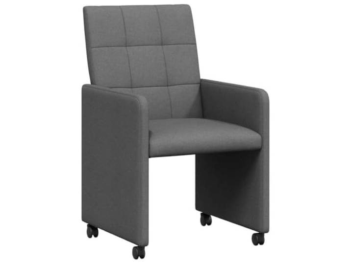 KDVXBCQJH 2er Set Esszimmerstühle mit Rollen Armlehne Dunkelgrau Ergonomische Polsterstühle mit Armlehnen und Skaterrollen für flexiblen Komfort im Essbereich oder Arbeitszimmer.