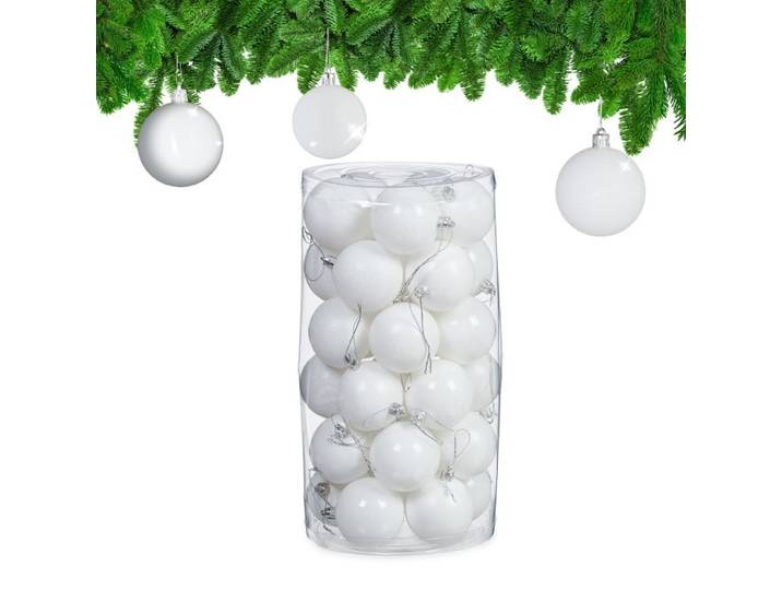 Relaxdays Lot de 30 boules de Noël