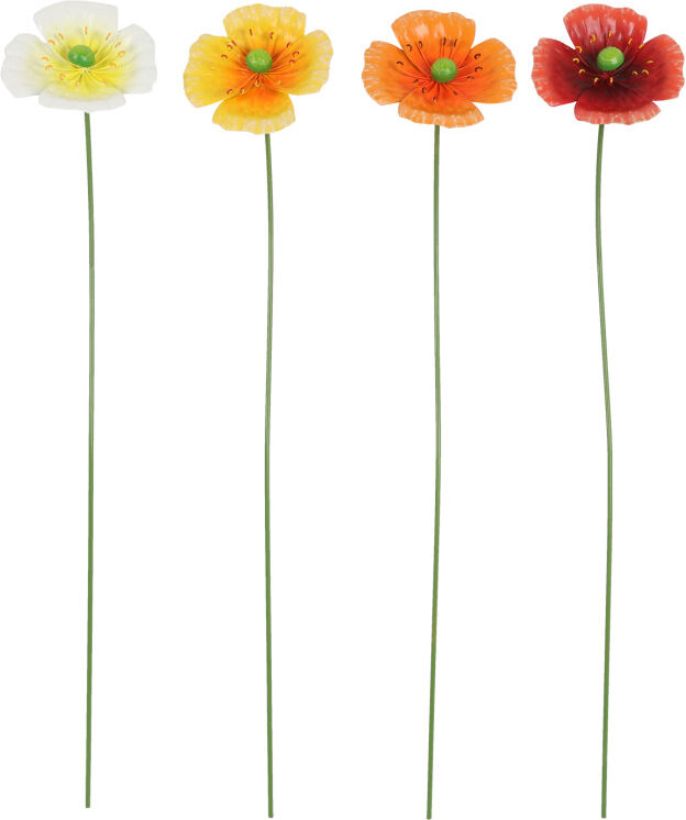 Flamingo Oldenburger Flamingo Gartenstecker Papaver Metall 10 x 60 cm mehrfarbig