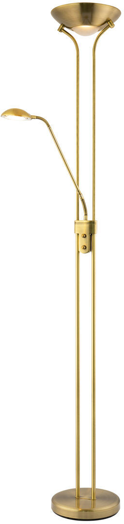Latitude Run 180 H cm Torchiere Floor Lamp Gold 180cm H X 25cm W X 25cm D