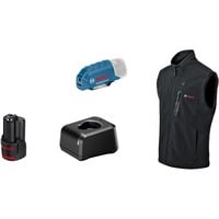 Heat+Jacket GHV 12+18V Kit Größe XL, Arbeitskleidung schwarz, inkl. Ladegerät GAL 12V-20 Professional, 1x Akku GBA 12V 2.0Ah