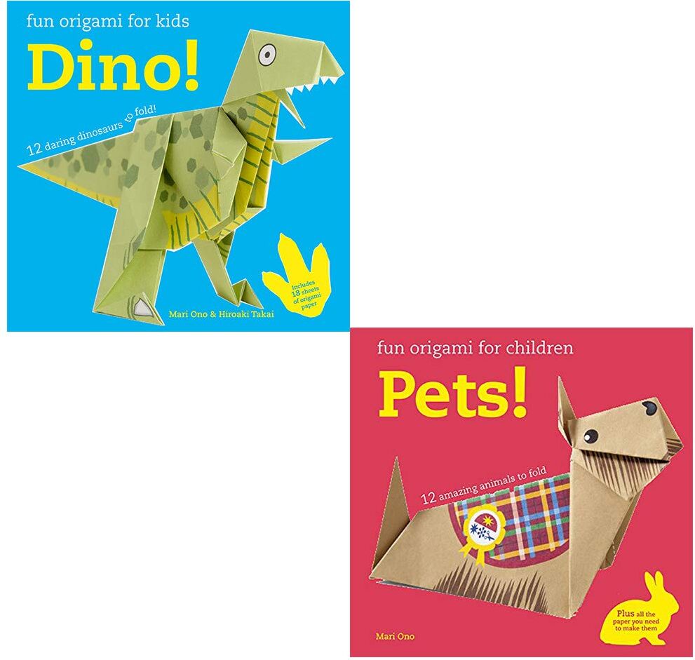 CICO Books Fun Origami for Children 2 Book Set by Mari Ono – Dino & Pets Craft Activity Books