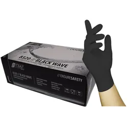 NITRAS Nitril-Einmalhandschuhe Black Wave 8320 Gr. L Box a 100 Stück