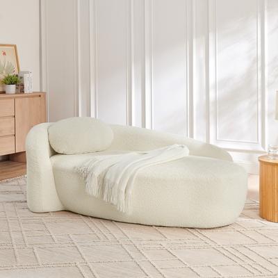Modern Bouclé Lounge Chair with Integrated Backrest by GDFStudio