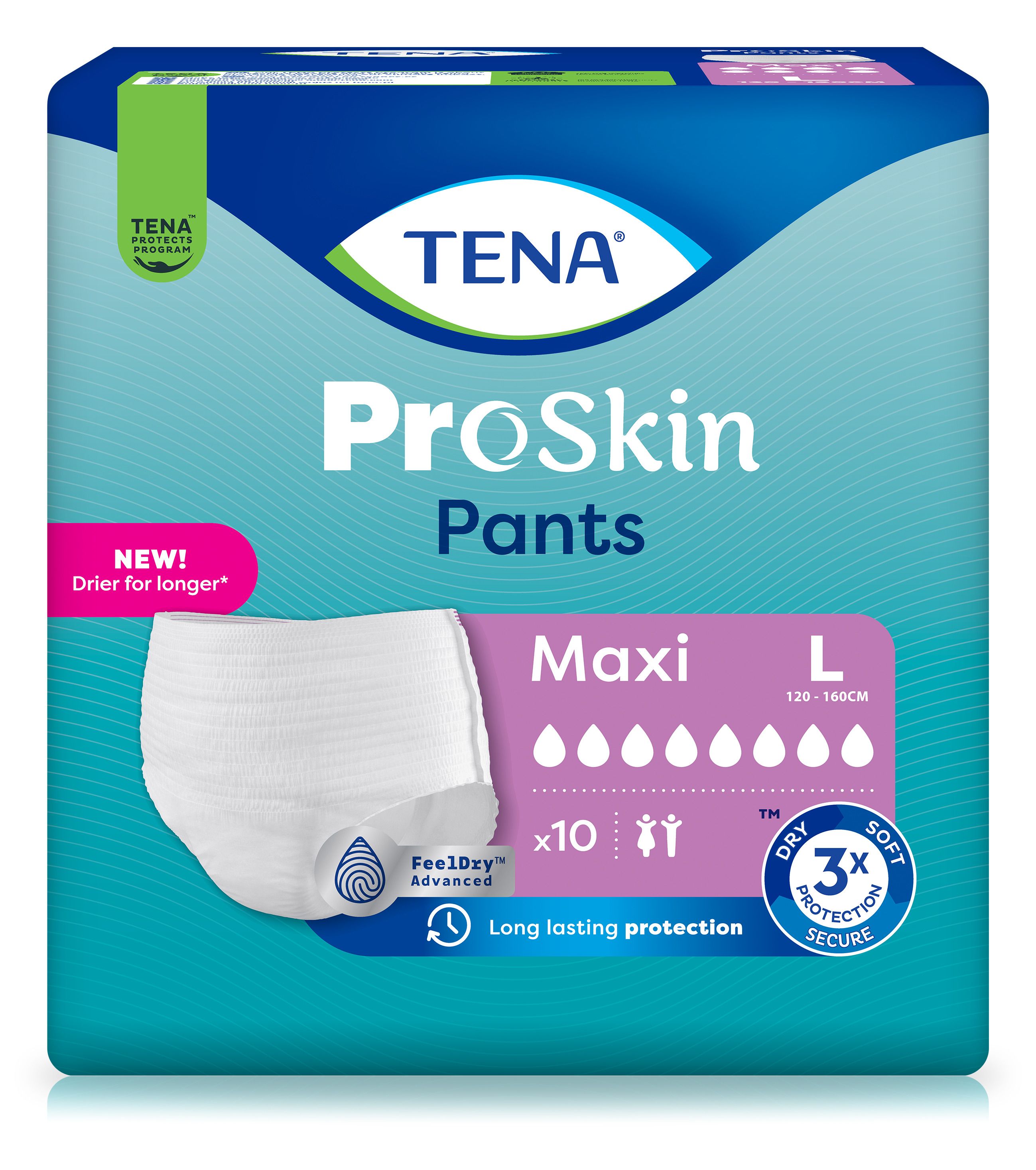 Tena Pants Maxi L bei Inkontinenz 4x10 St Einlagen