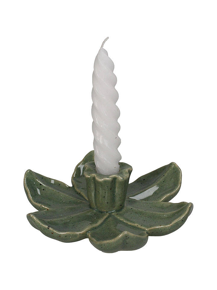 Kersten Kerzenhalter ''Flower'' in Grün - (H)4,5 x Ø 17 cm - onesize