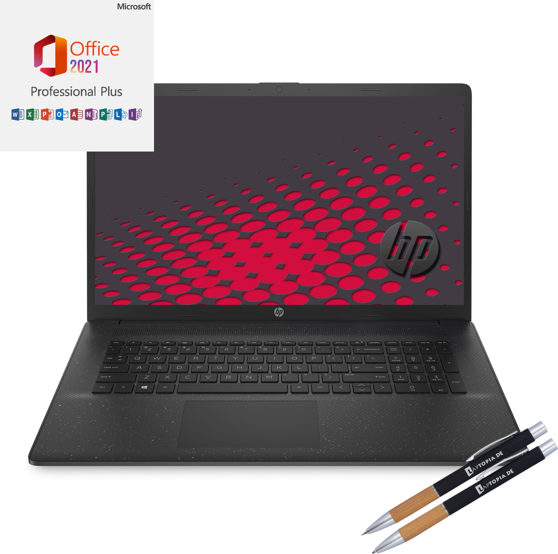 HP 17-CN - Quad Core - 8GB RAM - 2000GB SSD - Windows 11 Pro + Office 2021 Pro - 17.3" Full HD