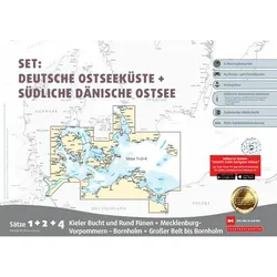 Sportbootkarten Satz 1, 2 und 4 Set: Deutsche Ostseeküste und Südliche Dänische Ostsee (Ausgabe, Landkarte