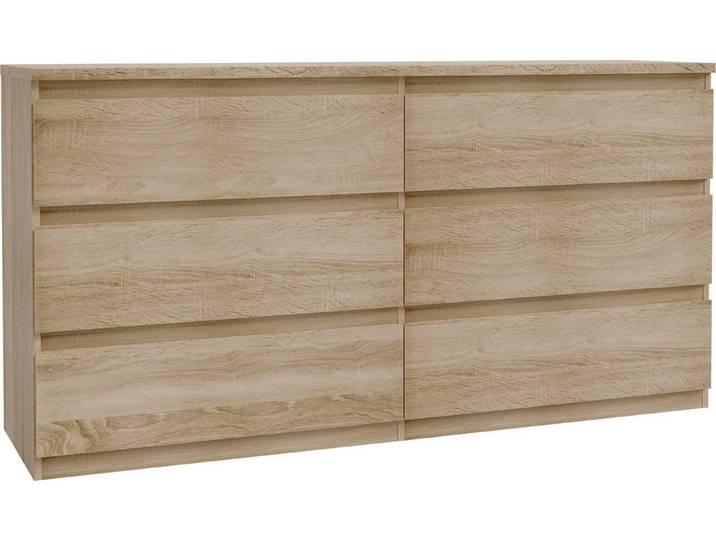 FORTE Kommode Edmore, große Kommode, grifflose Front, Stauraum, 6 Schubladen