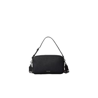 Umhängetasche CALVIN KLEIN "WEBBING 2X STRAP", Damen, Gr. B/H/T: 29,5cm x 17cm x 8cm, schwarz, Lederimitat, unifarben, Taschen Umhängetasche, Damen Handtasche, Schultertasche, Camera Bag
