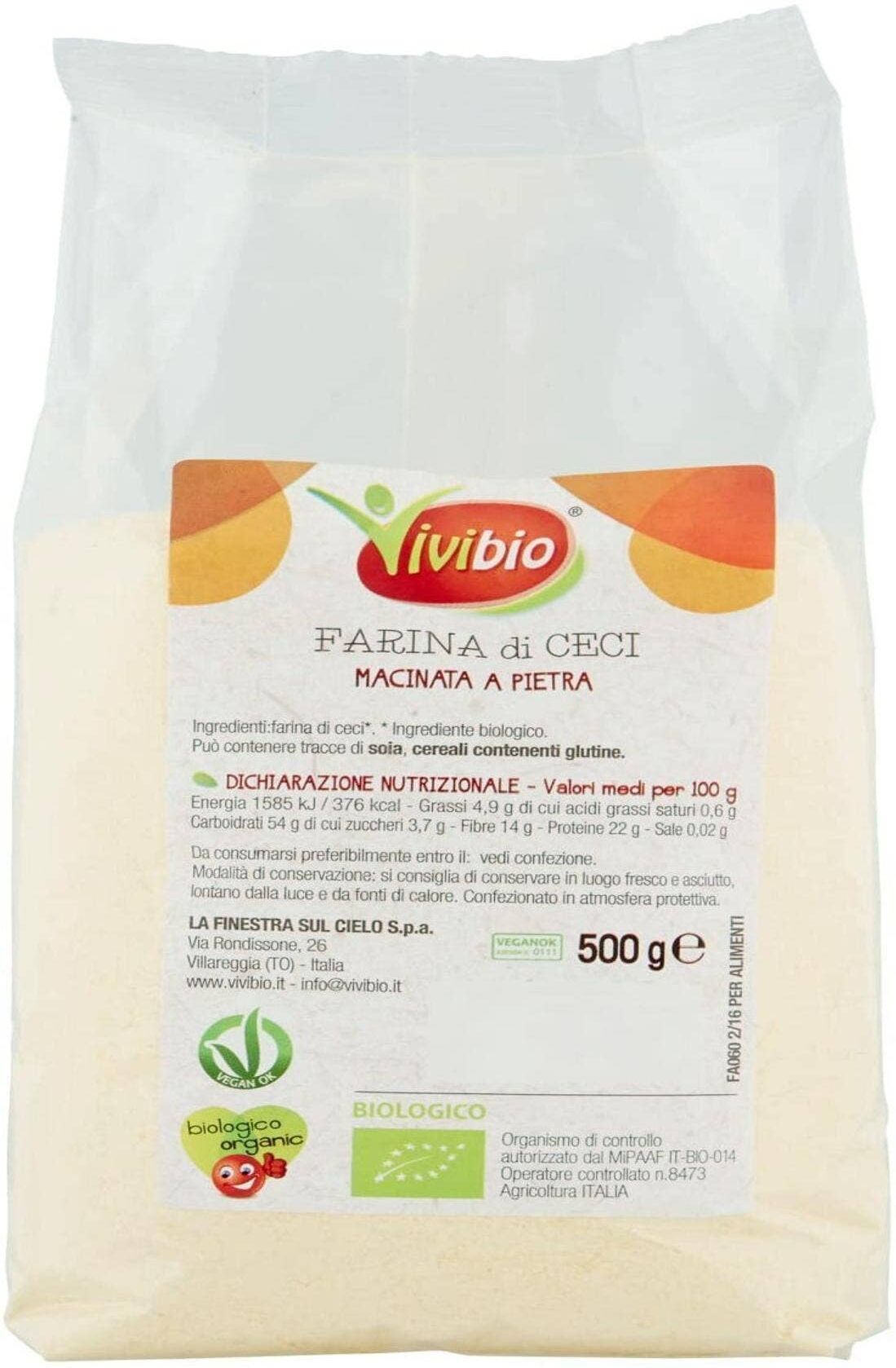 VIVIBIO Farina Di Ceci 500 Grammi 