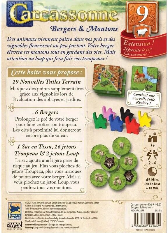 Hans im gluck Carcassonne : Bergers et Moutons 2025 (Ext 9)