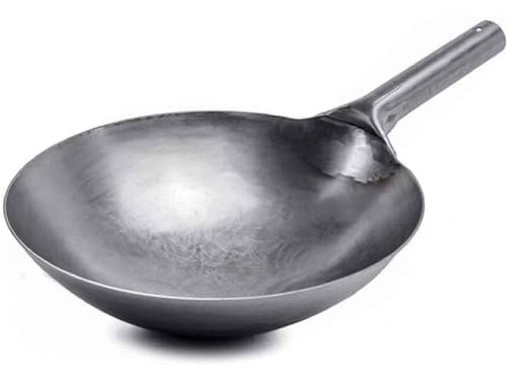 OOMRNV Wok aus Karbonstahl, vorgewürzter, authentischer, handgehämmerter 14-Zoll/32-cm-Wok, verwendet für traditionelles chinesisches Antihaft-Kochgeschirr in Familienrestaurants (36 cm)