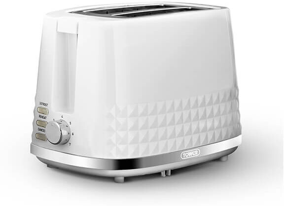 Tower Solitare 2 Slice Toaster White