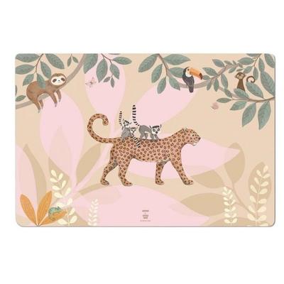 Scriptum Schreibtischunterlage für Kinder Jungle Tiere rosa - 60 x 40 cm - aus premium Vinyl