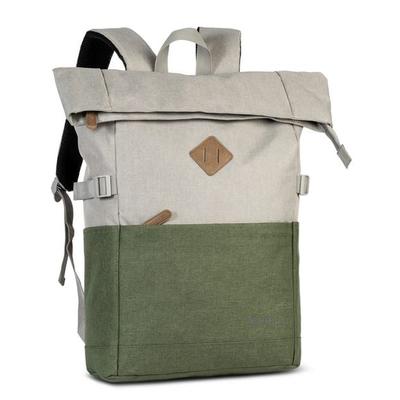 BESTWAY® Rucksack Campus Sytle, Rolltop, hellgrau/khaki, variabel von 19 bis 25 Litern