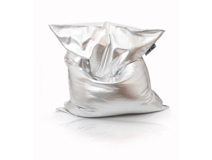 Sitzsack KINZLER Nugget, XXL , silber (silberfarben), B:130cm H:15cm, Polyester, Sitzsäcke, Sitzsack, gold- oder silberfarben, Outdoor geeignet, Wohnzimmer & Kinderzimmer
