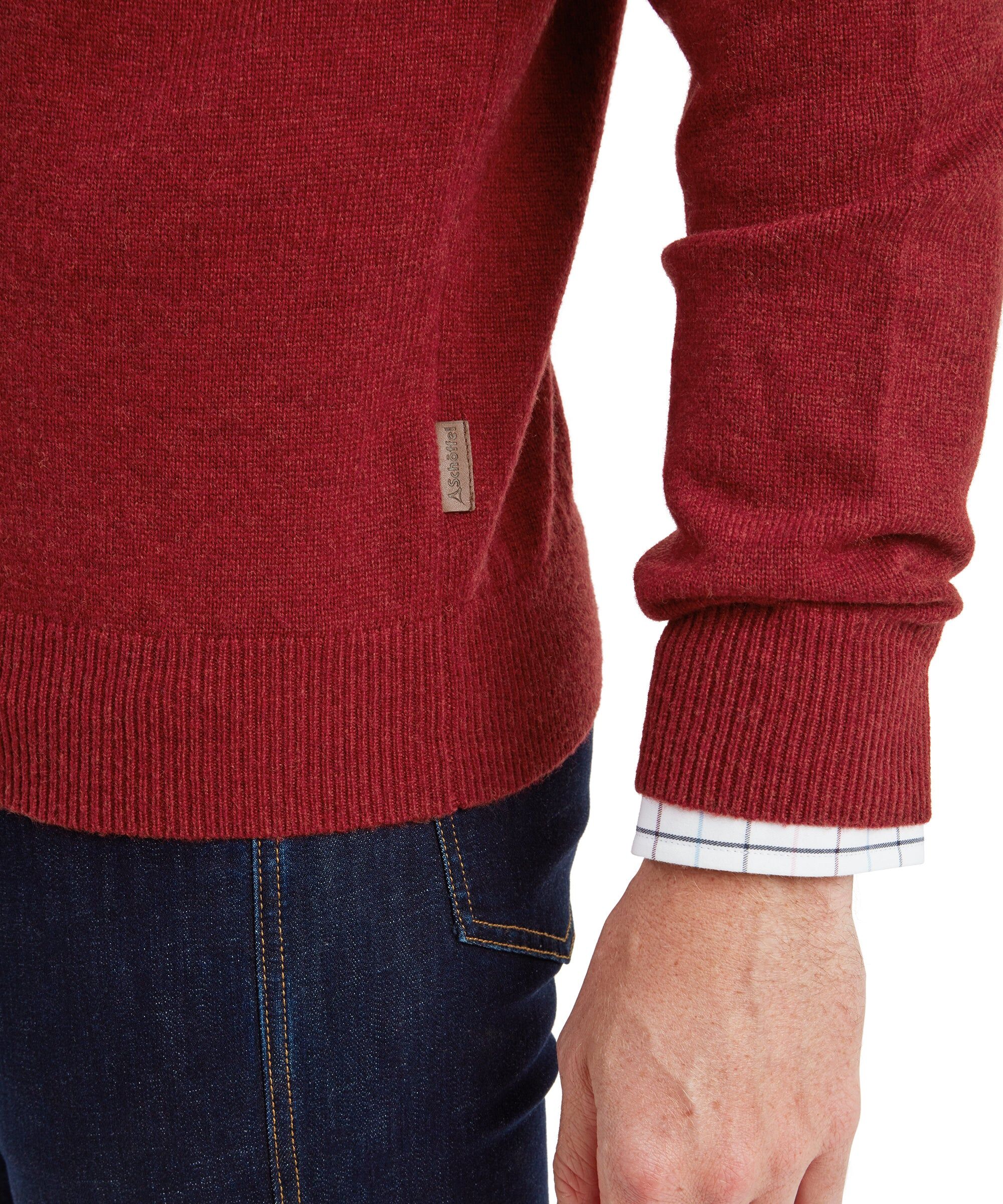Schöffel Country Lewis Lambswool Quarter Zip Jumper - Red - Size S - Men