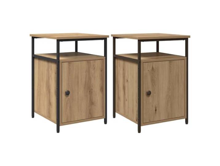 LKJephalotrop Nachttisch 2er Set Artisan Eiche 40x42x60cm Beistelltisch Kompakte Nachtkommode aus Holzwerkstoff mit Stahlbeinen im 2er Set für Ordnung und stilvolles Design im Schlafzimmer.