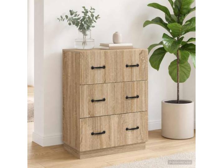 Aufbewahrungsschrank Sonoma-Eiche 66 x 34,5 x 87 cm Holzwerkstoff mit Türen Verstellbare Regale, abschließbare Türen, modernes Design, pflegeleichte Oberfläche, vielseitig einsetzbar