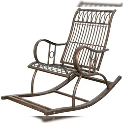 BISCOTTINI INTERNATIONAL ART TRADING Biscottini Gartenliege - Schaukelstuhl mit Armlehnen - Gartensessel - Outdoor-Stühle - Eisenschaukel - Metallliege