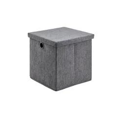 Aufbewahrungsbox   , grau , Polyester,Pappe , Maße (cm): B: 32 H: 30 T: 32.0