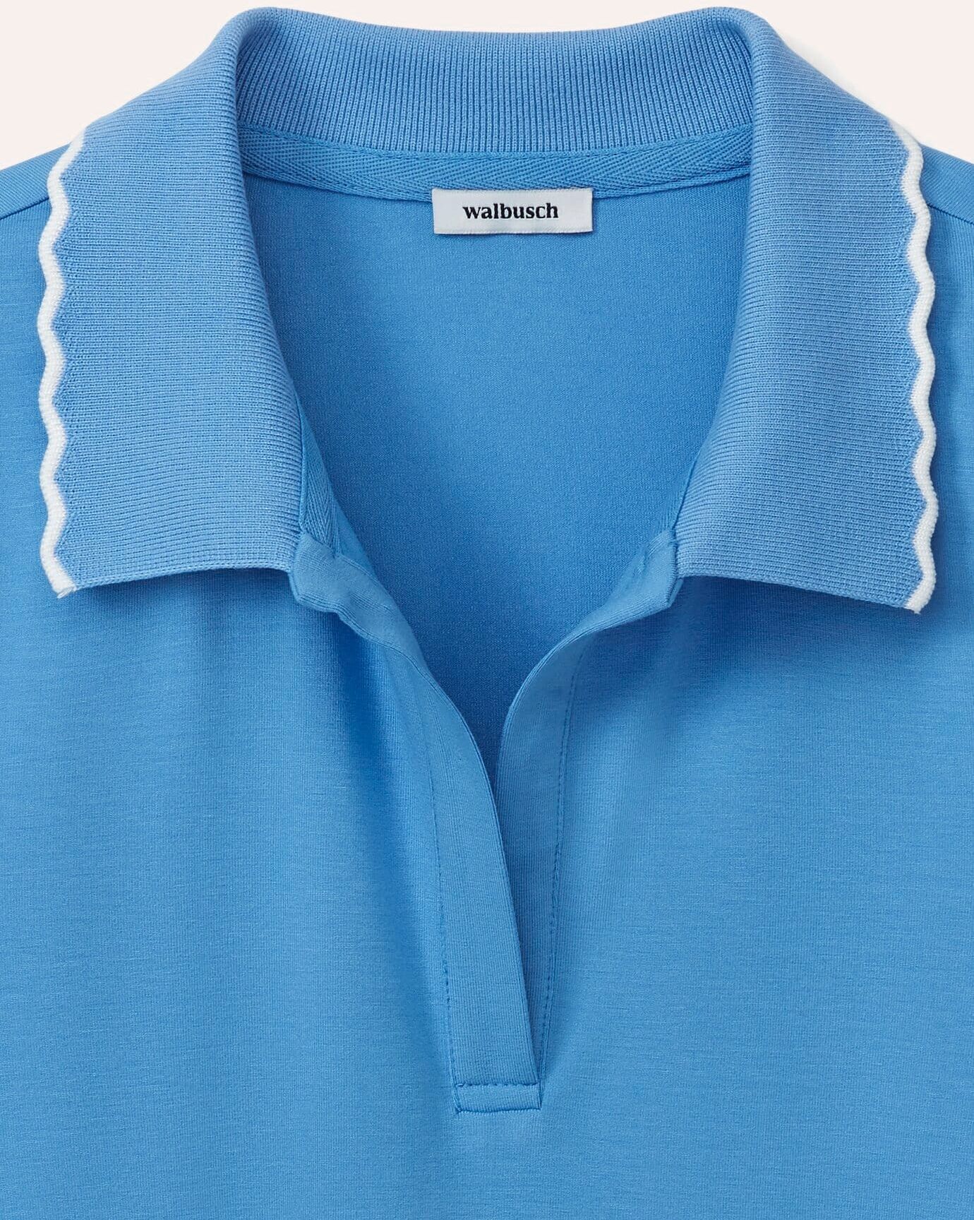 Walbusch Poloshirt  Wellenkante, normale Größen, Farbe Blau, 38, Hingucker: Wellenkante hautsympathische Viskose Damen