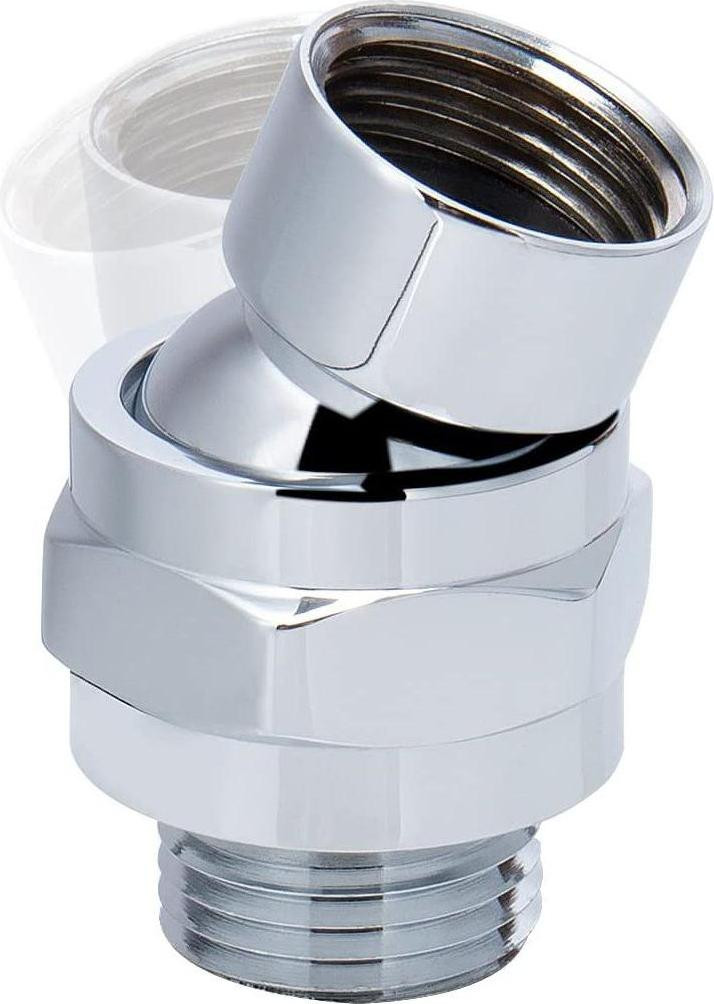 INF Draaibare bal adapter voor douchekop connector 4 punts Zilver