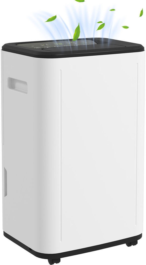 Symple Stuff Bothwell 20L/Day 6L Dehumidifier, Portable Quiet Air Dehumidifier for Laundry White;Black 53cm H X 33.5cm W X 26cm D