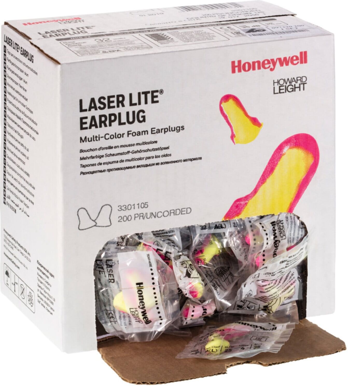 Howard LEIGHT Gehörschutzstöpsel-Set, 200 Paar LASER LITE, Typ: 200 ; Honeywell (3301105)