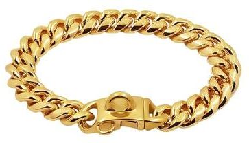 Inspired Finds Luxury Gold Cuban Link Dog Collar Chain For Small, Medium & Large Dogs gold 56cm(22inch)