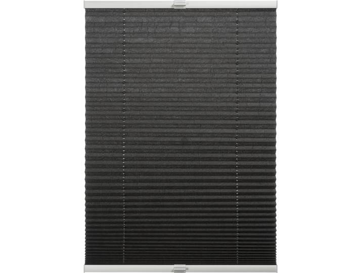 Plissee Milla , grau (anthrazit), B:100cm H:130cm, Obermaterial: 100% Polyester, SCHÖNER WOHNEN-KOLLEKTION, Plissees, Plissee, verschraubt, silberne oder weiße Rollo-Technik