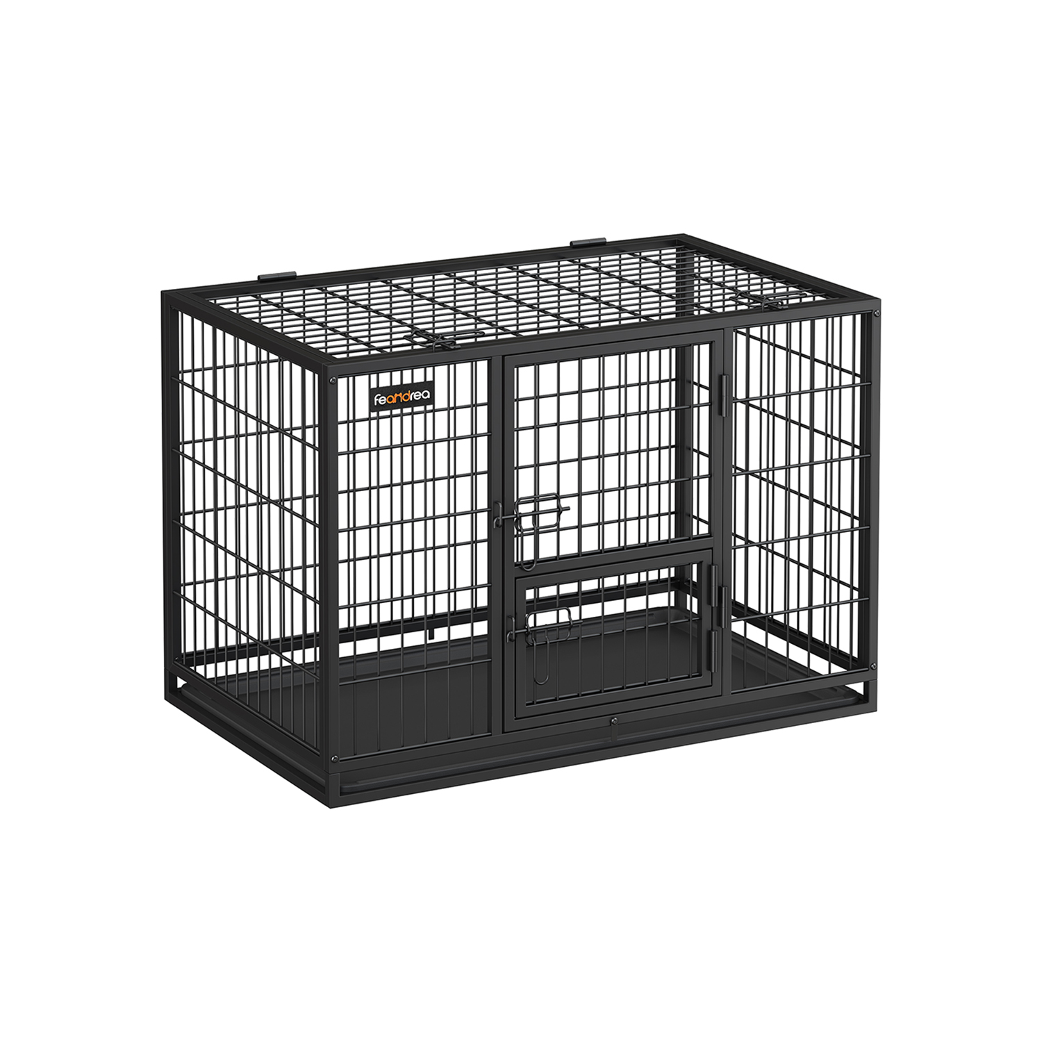 Feandrea Hundekäfig hochbelastbar und transportabel 92,5 x 57,5 x 64 cm schwarz PPD002B01