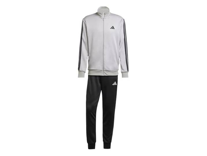adidas Herren 3 Stripes French Terry Track Suit, medium grey heather/mgh solid grey, M