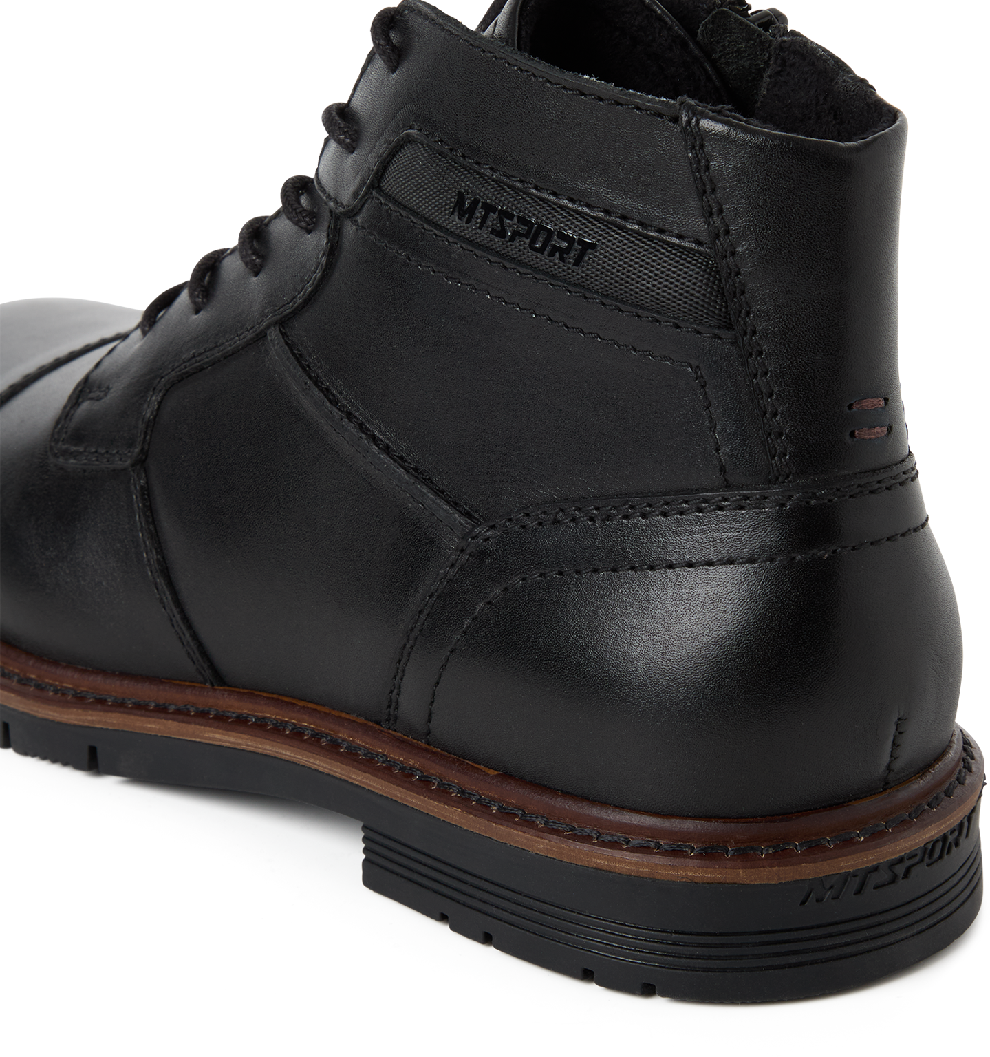 Schnürstiefelette MARCO TOZZI, Herren, Gr. 42, wärmend, schwarz, Leder, used, Schuhe Schnürstiefelette, Schnürboots, Herbstschuh, mit Kontrast-Rahmennaht schwarz 42, wärmend