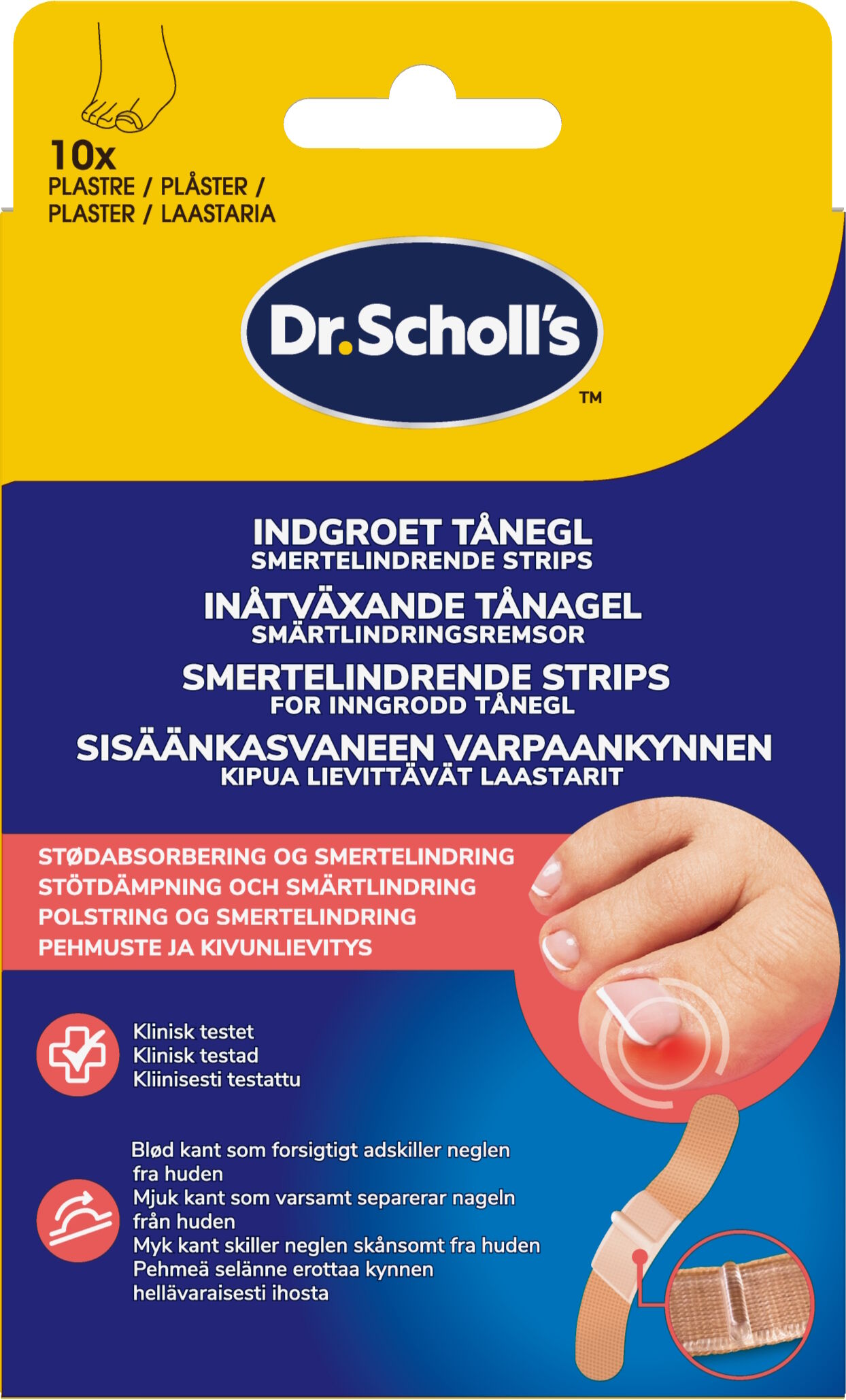 Dr. Scholl Ingrown Toenail Pain Relief Strips 10 pcs Medicinsk udstyr 10 stk