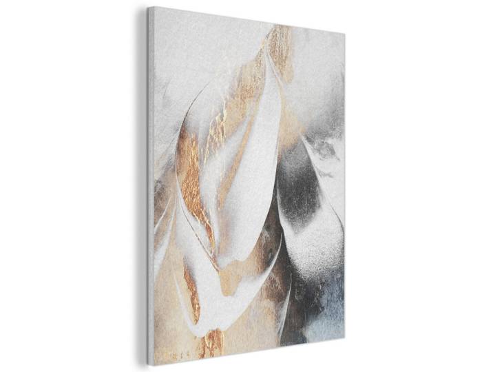 MuchoWow Akustikbild - Luxus - Abstrakt - Gold - Weiß - 70x100, Goldfarben, Kunststoff, Rechteckig, 70x100x0.9 cm, Wandverkleidung, Akustikpaneele