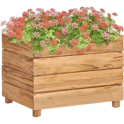 vidaXL Hochbeet 50x40x38 cm Massivholz Teak und Stahl