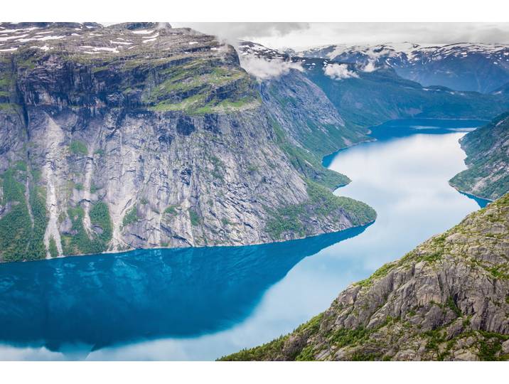 Fototapete PAPERMOON Norwegian Fjord , bunt, B:4m L:2,6m, Vlies, Tapeten, Fototapete