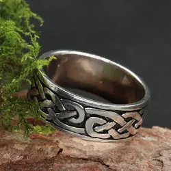 Drachensilber Kelten Schmuck Ring breit Silber keltischer Knoten 925 Silber 52 - Silber